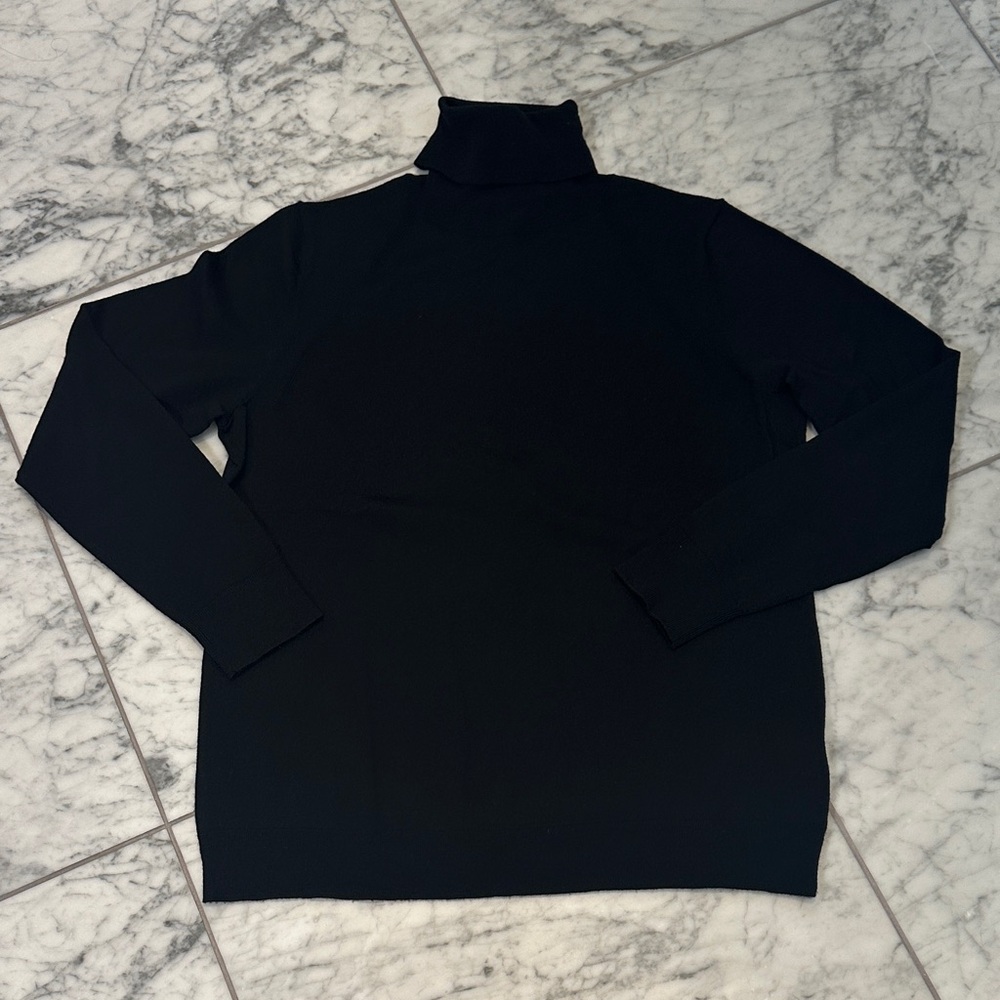 Banana Republic Black Merino Wool Turtleneck Petite Large